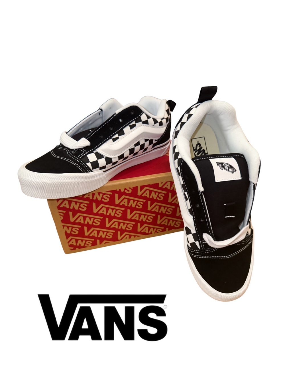 Vans Knu Skool Checkerboard Black White NIB - Multiple Sizes Available - Picture 2 of 14